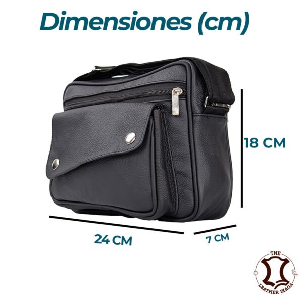 Mariconera Casual de Piel Unisex Ixaga Resistente Mod: Broche - Imagen 3