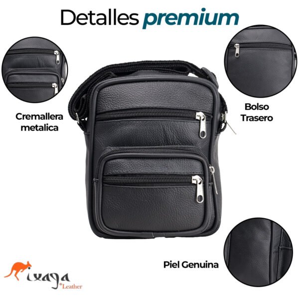 Bandolera Compacta de Piel Uso Rudo Casual Resistente - Imagen 4