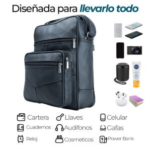 Bandolera de Piel Amplia Casual Uso Rudo Resistente - Thumbnail Image 5