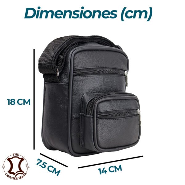Bandolera Compacta de Piel Uso Rudo Casual Resistente - Imagen 3