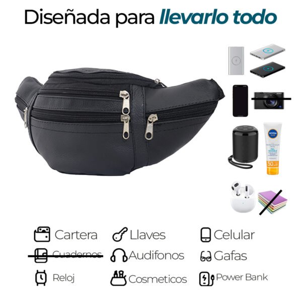 Canguro Multicierres de Piel Unisex Ixaga - Imagen 4