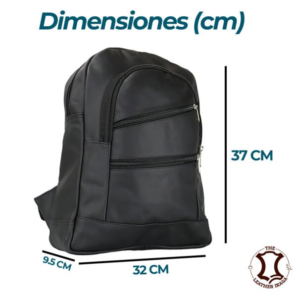 Mochila de Piel Casual Escolar Resistente Uso Rudo - Imagen 3