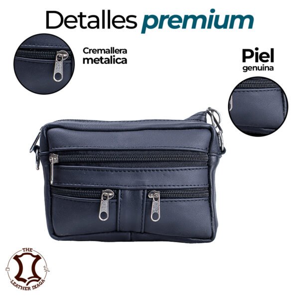 Bolsa Altair Crossbody Negra de Piel para Mujer con Múltiples Bolsillos - Imagen 8