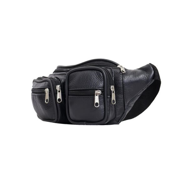 Cangurera Piel Genuina Uso Rudo: Doble Bolsa Repelente & Táctica Cuero - Ixaga - Imagen 2