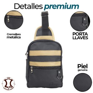 Pechera Táctica Urbana de Piel: Modelo Franjas Dinámico Resistente al Agua & Alto Tráfico - Thumbnail Image 6