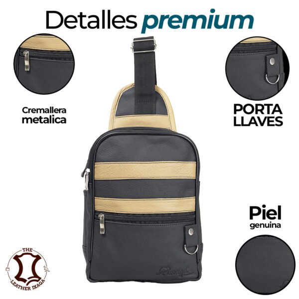 Pechera Táctica Urbana de Piel: Modelo Franjas Dinámico Resistente al Agua & Alto Tráfico - Imagen 6