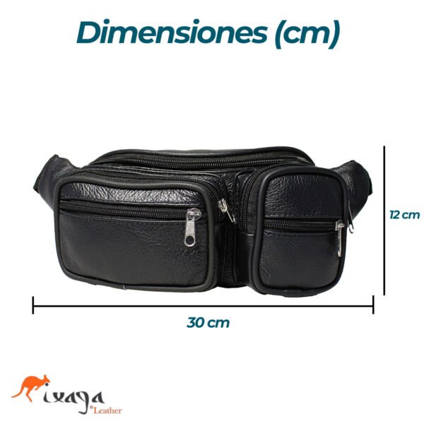 Cangurera Piel Genuina Uso Rudo: Doble Bolsa Repelente & Táctica Cuero - Ixaga - Imagen 3