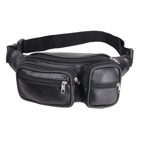Cangurera Piel Genuina Uso Rudo: Doble Bolsa Repelente & Táctica Cuero - Ixaga - Imagen 5