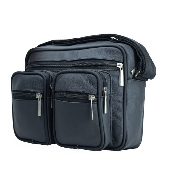 Bandolera Casual de Piel Unisex Ixaga Resistente Mod: Doble Bolsa - Imagen 6