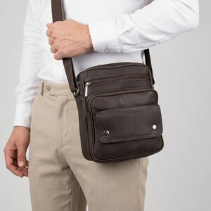 BANDOLERA DE PIEL CAFE