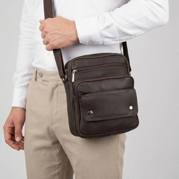 BANDOLERA DE PIEL CAFE