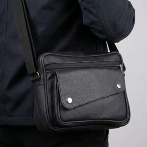 Mariconera Casual de Piel Unisex Ixaga Resistente Mod: Broche