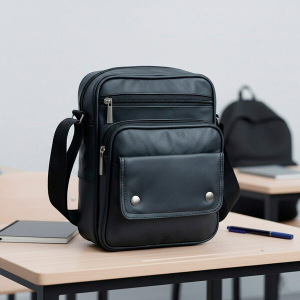 MARICONERA DE PIEL ESCOLAR NEGRO