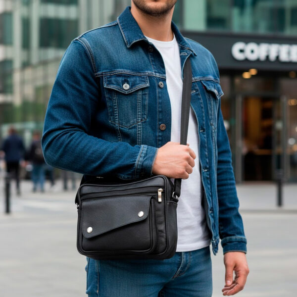 MARICONERA DE PIEL IXAGA NEGRO