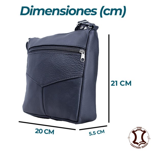 Bolsa Negra Ixaga Leather de Piel Genuina Crossbody para Mujer, Elegante - Imagen 3