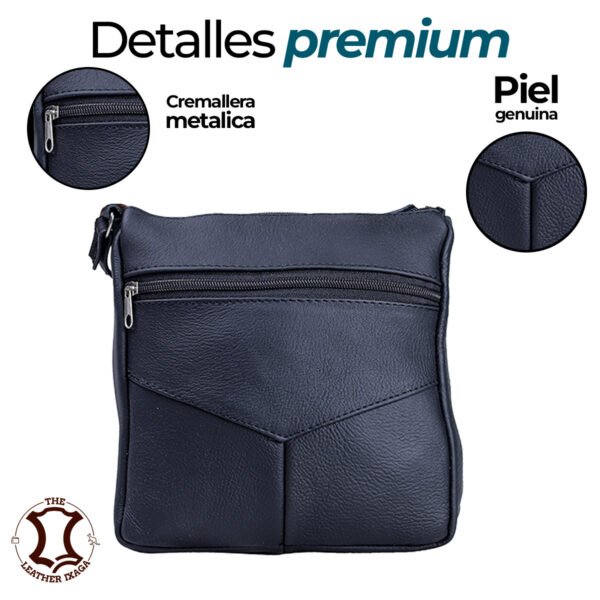 Bolsa Negra Ixaga Leather de Piel Genuina Crossbody para Mujer, Elegante - Imagen 5