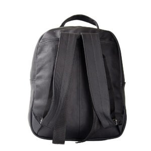 Mochila Negra de Piel Diseño Moderno y Compacto - Thumbnail Image 9