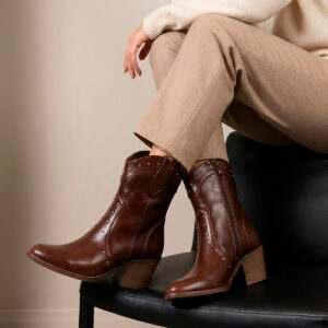 Bota Vaquera de Piel con  para Dama Grego Shoe's