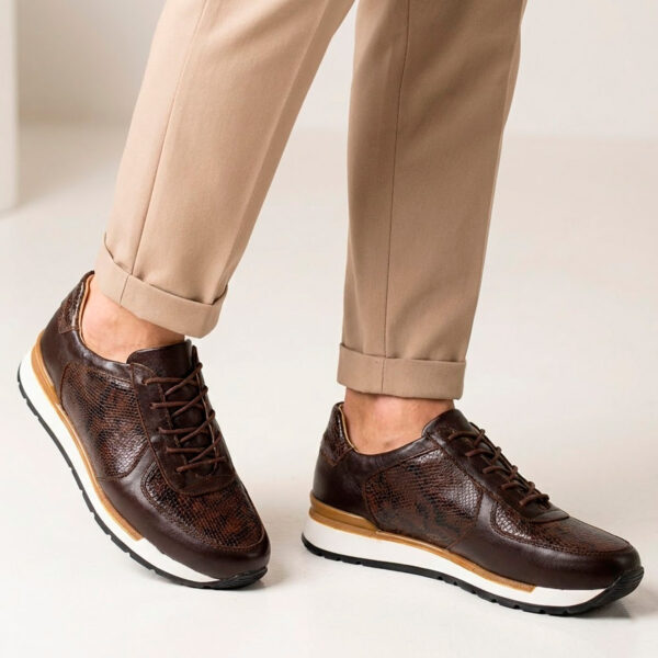 CALZADO DE PIEL CAFE HOMBRE