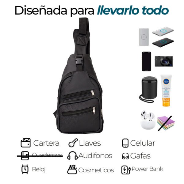 Pechera de Piel Genuina con Broche Casual Resistente - Imagen 6