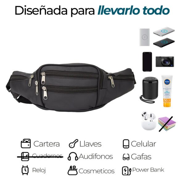 Canguro de Piel Jumbo Multi Cierres Resistente - Imagen 3