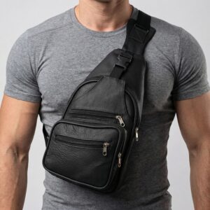 Pechera de Piel Genuina con Broche Casual Resistente